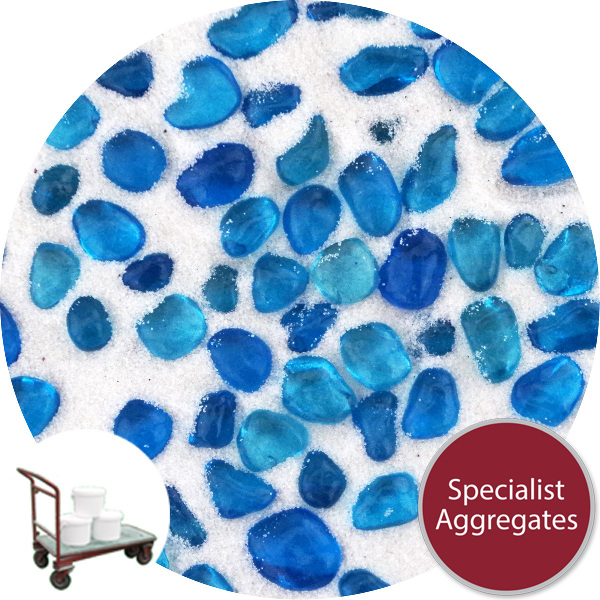 Glass Pea Gravel - Aqua Blue - Click & Collect